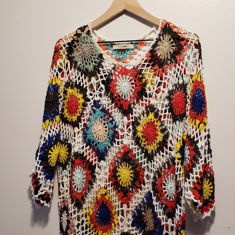 I joah multi color knitted cover up dress